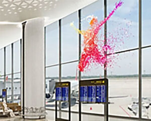 フィルム状（半透明）LEDビジョン